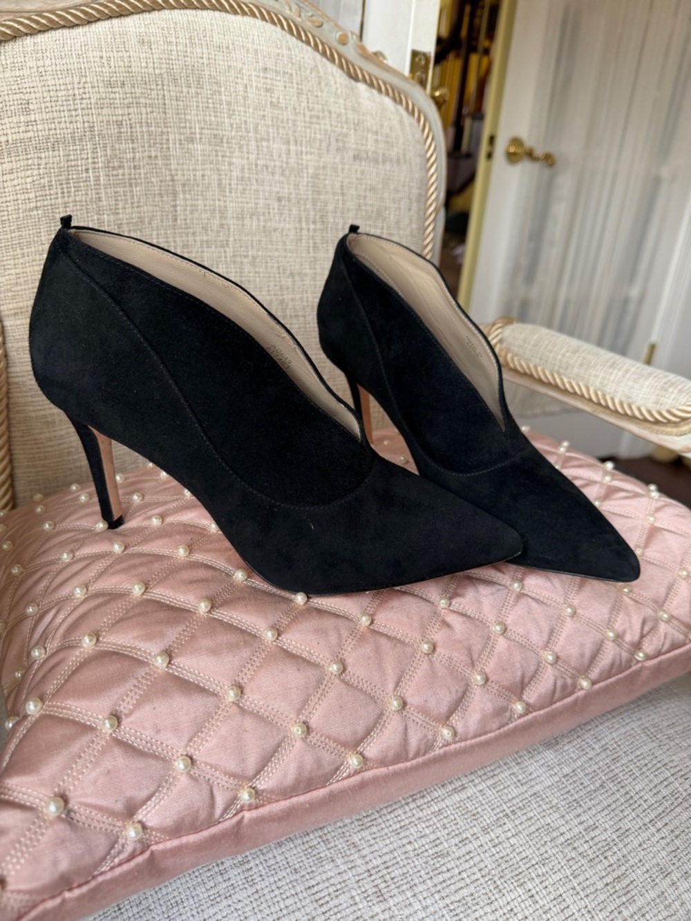 Boden Black Suede Pointed-Toe High Heel Booties US 8- 8.5